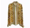 Barokowy w stylu sądowym Koszule złoty wzór długi rękaw