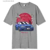 Men's T-Shirts Cotton Initial D T Shirt Men Women Harajuku Oversize T-Shirt Funny JDM LEGEND Car Tshirt Nissan Skyline R34 T Shirt Y240314