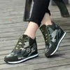 Spring High Top Wedge Platform Sneaker Casual Shoes Hidden Heels Ladies Sneakers Camouflage Women Basket Femme 240313