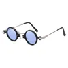 Sunglasses 2024 European And N Retro Steampunk Men's Small Frame Personality Hip-hop Round Ladies