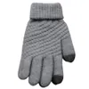 Winter Thermische Handschoenen Scherm Unisex Wit Zwart Kleur Gebreide Wol Man Dames Winter Warm Houden Wanten Handschoenen met Full278T