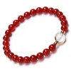 Cuentas de ágata roja, pulsera de cuentas de piedra Natural, piedras preciosas curativas, pulseras de amistad para parejas, joyería de moda