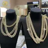 Fashion Design 2rows Moissanite Cuban Link Chain 925 Sterling Silver Necklace/bracelet Chain for Rapper Hiphop Jewelry