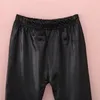 Hose Herbst Baby Hosen Mädchen Kinder dehnbares Kunstleder dünne synthetische schwarze Leggings lang