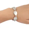 Charm-Armbänder TUMBEELLUWA Weißes Abalone-Muschel-Splitter-plattiertes Armband für Frauen, verstellbarer Link-Armreif, verschiedene Formen, Modeschmuck