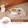 Plateau de rangement pour tasses de thé, palette européenne, craquelins, décorations florales, accessoire de photographie, porcelaine Simple, mélamine 240309