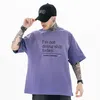Vintage Purple Tees T Shirts Mens Shirt Puff Printed US Size Tshirts Real Pics 24SS