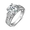 Real 2 quilates anéis para mulheres sólido 925 prata esterlina casamento banda de luxo feminino jóias acessórios presente para meninas 240221