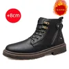 Botas Inverno de Alta Qualidade Homens Aumentando Homem Aumentar Palmilha 8cm Couro Motocicleta Combate Cowboy