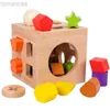 Puzzle 3D Scatola di intelligenza per bambini Scuola materna Educazione precoce Puzzle Geometria Corrispondenza Blocchi cognitivi Giocattoli di legno per bambini 240314