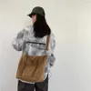 Bolsas femininas estilo artístico coreano japonês bolsas de lona de grande capacidade estudantes, bolsas escolares, bolsas de ombro crossbody bolsas de viagem minimalistas 240315