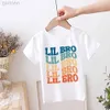 T-shirts Big Brothes Zusje Print Kid T-shirt voor Jongen Meisje Bijpassende Outfit Tops Zomer Broer/zus T-shirt Retro Kinderkleding Tee ldd240314