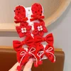 Accessoires pour cheveux 8 pièces pince à fleurs princesse année arc cadeau femme paillettes nœud papillon épingles à cheveux rouge