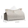 Taschentuchboxen Servietten Leder Taschentuchbox Haushalt Wohnzimmer Teetisch PU Rattan Leder Taschentuchbox Küche Desktop Nordic Serviettenhalter Aufbewahrungsbox