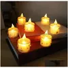 Party Decoration Led Tear Drop Tea Lights Party Decoration Flameless Votive Candles Battery Operated Nightlight Warm White Yellow Flic Dhvsc