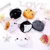 Other Toys Mini Cute Cat Cartoon Plush Lady Coin Purse ID Card Holder Car Key Case Cute Oval Zipper Girl Coin Purse USB Cable Earphone BagL2403