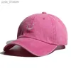 Ball Caps Washed Old Smiling Face Baseball Cs High Ponytail Embroidered Hats for Women 2024 Spring Summer Outdoor Sports Sun Gorras L240314