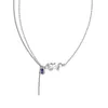 Kvinnors rispärla halsband färglös 925 sterling silver kreativ pärla zirkon halsband mode smycken gåva