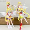 Action Figures Toy 23cm Cartoon Sailor Moon Shui Bingyue Tsukino Rabbit Figure Transformation Magic Wand Doll Modello Ornamenti Giocattoli da collezione Regalo ldd240314