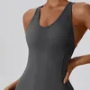 Aktive Sets Rückenfreier Overall Yoga-Set für Frauen Sportoverall Sexy Trainingskleidung Weiches einteiliges Fitness-Bodysuit Gym Sportbekleidung weiblich