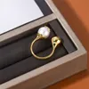 18K GOUD Simple Bead Open Designer Ring For Women Brand Luxe Pearl Ball Chinese vinger Moissanite Engagement Wedding Love Rings Anillos Jewelry