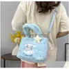 Borse Ins Cute Cinnamoroll Kuromi P Borsa a mano Ragazza Soft Kitty Cat Accessori Borsa a tracolla Ragazze Regalo di compleanno 4 colori Drop Deliver Dhet0