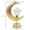 Bordslampor Metal Led Moon Lamp Eid Mubarak Star Light Bedroom Night Bedside Ramadan Decoration 2024 Mood