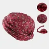 Berets Boho Turban Hat Bohemian Style Cashewif Flower Imprimé Men Double Layer Satin Headwrap pour Scarpe de bonnet de la mode Hip-Hop