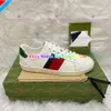 Avec Box Designer Casual Chaussures Abeilles Ace Baskets Basses Hommes Femmes Chaussures Haute Qualité Tigre Brodé Noir Blanc Vert Rayures Baskets De Marche 559