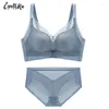 BH's Sets BH-set Dames Sexy Kant Verstelbaar Verzamelen Push-up Draadloos Naadloos Comfort Ademend Schoonheid Terug Lingerie