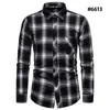 Herrenbekleidung Bluse Blauer Farbverlauf Gestreiftes Herrenhemd Tops Casual Business Plaid Print Lange Ärmel Camisa Social Masculina 240313