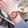 Наручные часы женские часы-браслет элегантные женские кварцевые с градиентным цветным циферблатом со стразами ремешок высокая точность хронометража для