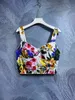 Womens Tank Camis Luxury Clothes Dol&Gab Sexy Floral Tops Summer Sunshine Cloth Holiday Beach Clothing Size S To XL