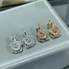 Boucles d'oreilles marque tendance bijoux de luxe pour femmes mode diamant concepteur Eardrop pur 925 en argent Sterling Rose oreille