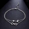 Chevillets vintage coeur argent cheville kémien lettre de cheville bracelet pour femmes multicouche sandales aux pieds nus