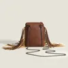 Shoulder Bags Bohemian Skull Rivet Chain Fringe Tassel Fashion Vintage Women Girl Punk Women's Handbags Purses Small