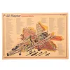 Nostaljik Vintage Uçak Savaşçısı Yapısal Tasarım Diyagramı Posterler ve Baskılar - Retro Kraft Kağıt Sanat Hava Kuvvetleri Havacılık Askeri Sanat Poster Duvar Grafikleri