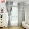 Curtains European Silver Shading Blackout Curtains for Living Room Bedroom Dining Elegant Embroidery Thickened Fashion Simple Decoration