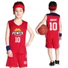 Kids Basketball Jersey Personalized Custom Boys Girls Uniform Sets Polyester Breathable Shirt For Children 240313