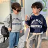 T-shirts Kids Boy Sweatshirt Letter Print Spring Autumn Toddler Top Clothes Boys Long Sleeve T-Shirt Childrens Baby Bottoming Tops ldd240314