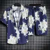 Conjunto de playa hawaiano para hombre y mujer, camisa de manga corta estampada personalizada, pantalones cortos de vacaciones de ocio junto al mar, hombre Floral