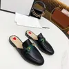 Designer Princetown Slippers Muilezels Dames Loafers Metalen ketting Casual Schoen Kant Fluwelen Slipper Echt Leer Comfortabele Slides Met Doos