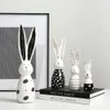 Nordic Modern Cartoon Playful Rabbit Ceramic Decoration Model Room Children's Room Tabletop Trendy and Fun Decoration Sell like hot cakes