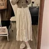 Skirts Women's 2024 Spring Midi Skirt Elastic Highs Waist A Line Flared Pleated Long Casual Loose Swing Flowy Gifts 066C