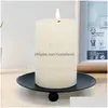 Decorative Plates Mini Iron Candlestick Creative Minimalist Geometric Plate Romantic Candle Cup Dining Table Decoration Dro Homefavor Dhhxt