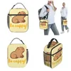 Милые аксессуары для капибары, изолированная сумка для обеда для детей, школьная коробка для еды, портативный термохолодильник для прибытия, 240226