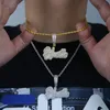 Micro Pave CZ petit collier pendentif Hip Hop pour hommes de haute qualité 5A zircon cubique couleur or bijoux 240311