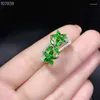 Cluster Rings Kjjeaxcmy Boutique Jewelry 925 Sterling Silver Inlaid Natural Diopside Gemstone Female Ring Support Detection Mini