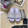 Designer Sandals Channel Casual Slippers Stock Small Slippers For Women Are Flat Bottomed Metal Buckle Cloth Surface Slippers