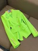 High Street Est Designer Jacket Womens Classic Metal Lion Knappar Double Breasted Slim Fiting Blazer Neon Green 240306